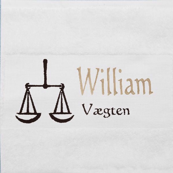 Image of håndklæde med navn og stjernetegn - Vægten 24/9 - 23/10 (456456456t)